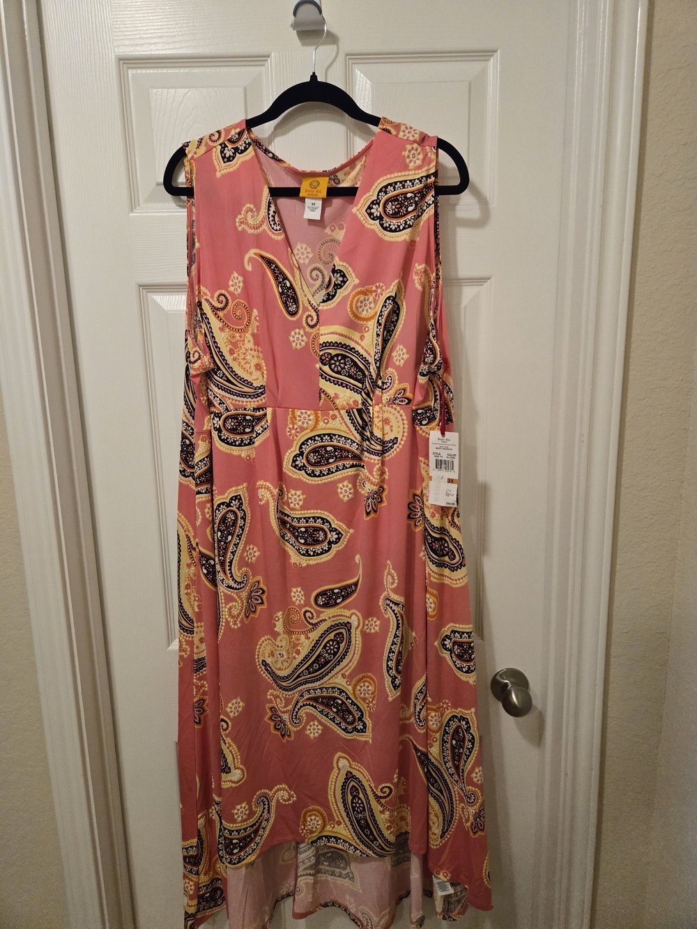 Ruby Rd. Pink Paisley Cold-Shoulder Midi Dress